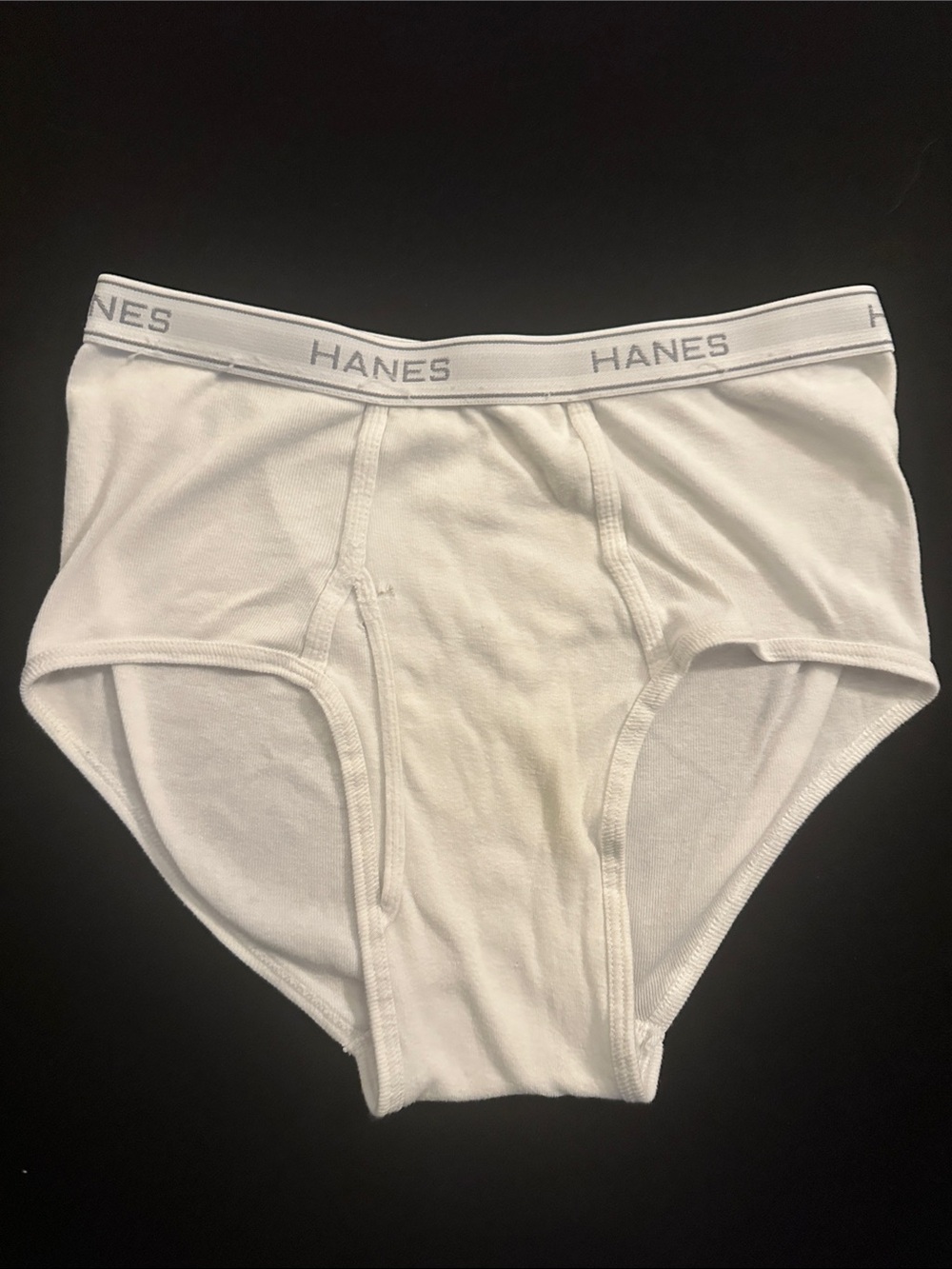 Hanes Men's White Logo Waistband Briefs